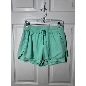 Velocity Mint Green Athletic Shorts M High Waist Stretch Drawstring Pockets